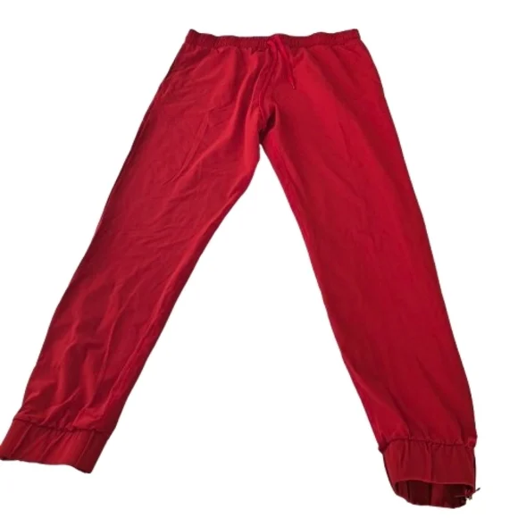 ZYIA Active Red Everywhere Joggers Zipper Ankles L Nylon Spandex Gold Athleisure - Picture 2 of 6